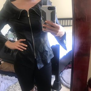 Black leather jacket